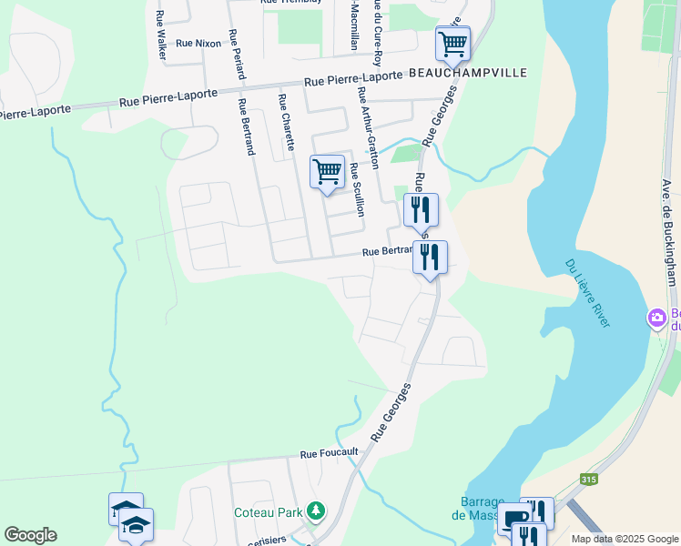 map of restaurants, bars, coffee shops, grocery stores, and more near 49 Rue F.-X.-Boileau in Gatineau