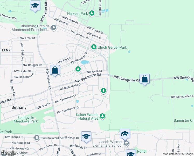 map of restaurants, bars, coffee shops, grocery stores, and more near 6627 Northwest Wenmarie Drive in Portland