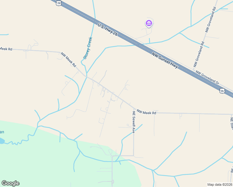 map of restaurants, bars, coffee shops, grocery stores, and more near 26795 Northwest Meek Road in Hillsboro