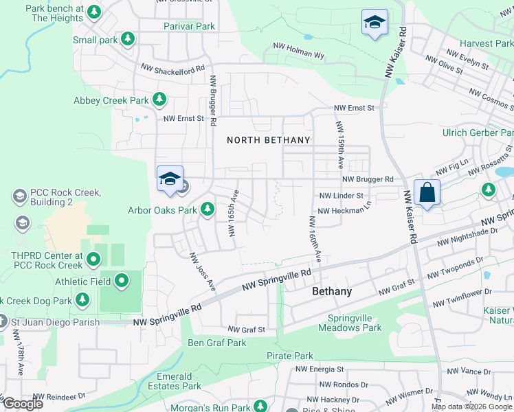 map of restaurants, bars, coffee shops, grocery stores, and more near 6771 Northwest 163rd Avenue in Portland