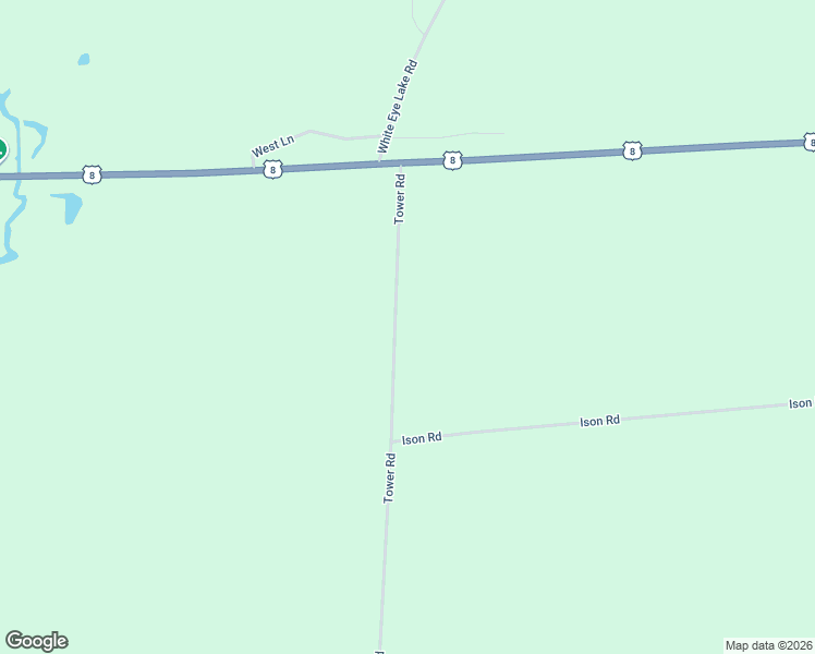 map of restaurants, bars, coffee shops, grocery stores, and more near 5413 Tower Road in Crandon