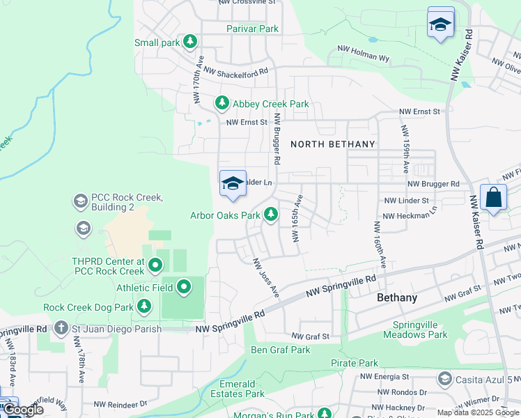 map of restaurants, bars, coffee shops, grocery stores, and more near 6740 NW Joss Ave in Portland