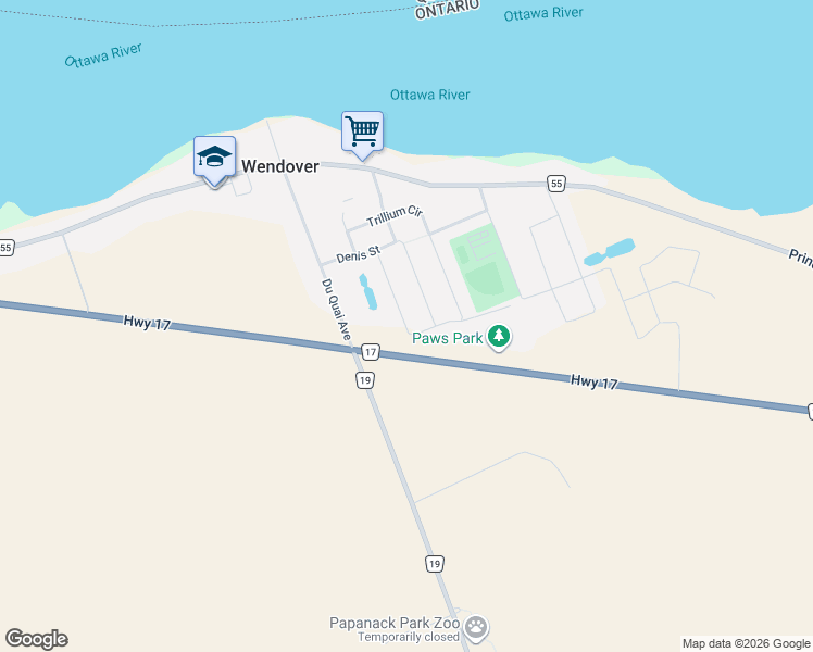 map of restaurants, bars, coffee shops, grocery stores, and more near 338 Trillium Circle in Wendover