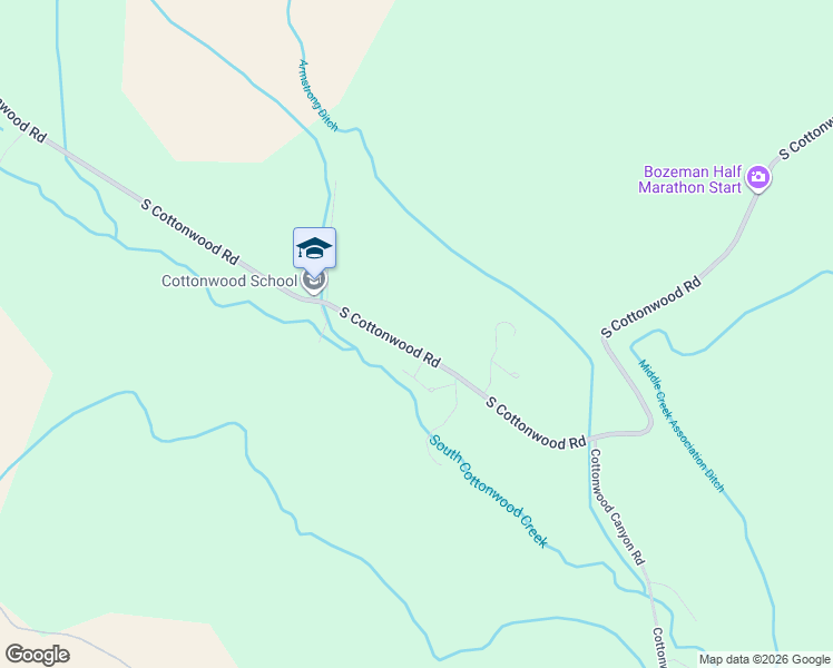 map of restaurants, bars, coffee shops, grocery stores, and more near 13011 South Cottonwood Road in Bozeman