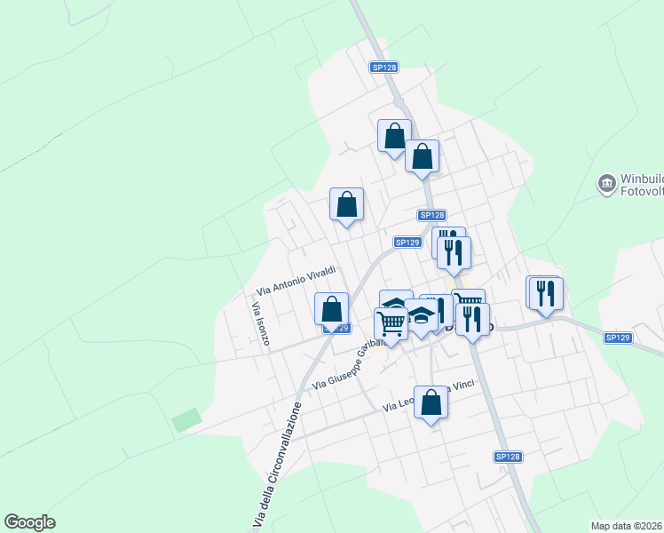 map of restaurants, bars, coffee shops, grocery stores, and more near 2 Via Antonio Vivaldi in Dairago