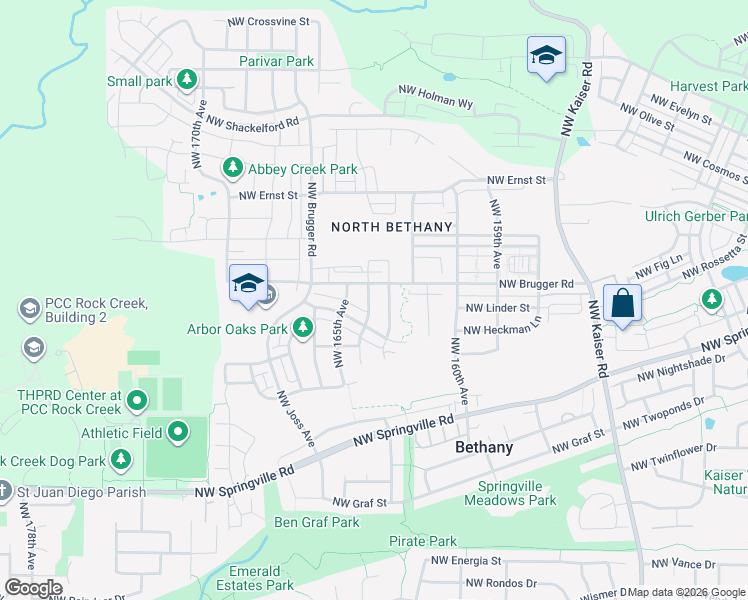 map of restaurants, bars, coffee shops, grocery stores, and more near 6820 Northwest 164th Avenue in Portland