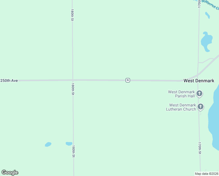 map of restaurants, bars, coffee shops, grocery stores, and more near 1760 250th Avenue in Luck