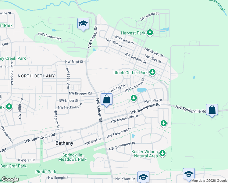 map of restaurants, bars, coffee shops, grocery stores, and more near 15192 Northwest Marianna Street in Portland