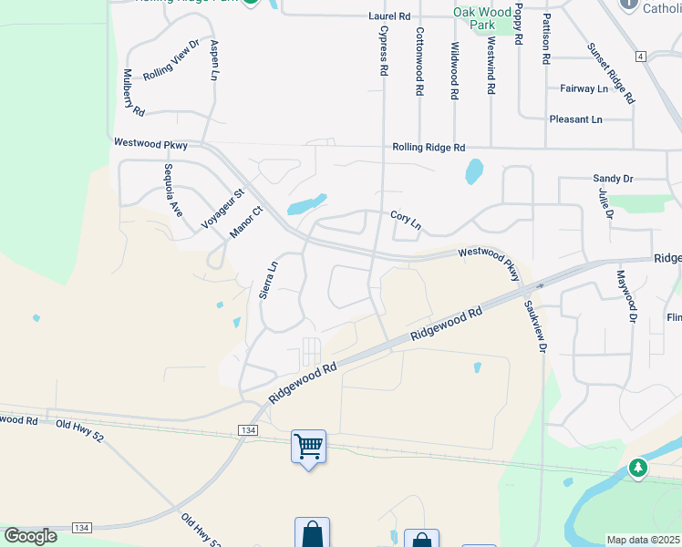 map of restaurants, bars, coffee shops, grocery stores, and more near 939 Cypress Road in St. Cloud