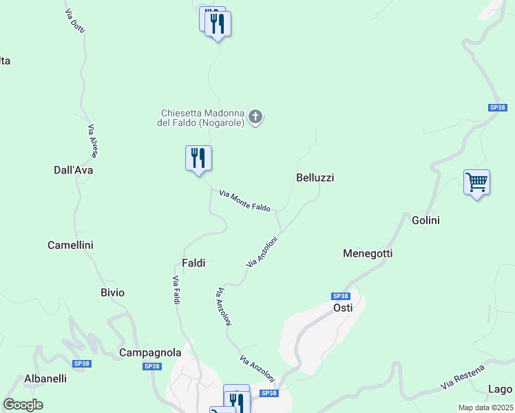 map of restaurants, bars, coffee shops, grocery stores, and more near in Province of Vicenza