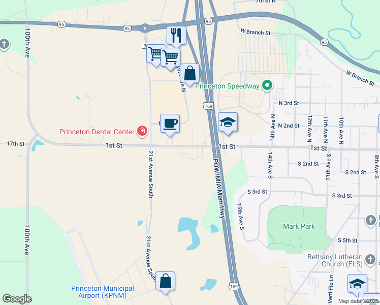 map of restaurants, bars, coffee shops, grocery stores, and more near 1626 18th Street in Princeton