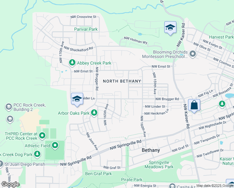 map of restaurants, bars, coffee shops, grocery stores, and more near 16322 Northwest Chadwick Way in Portland