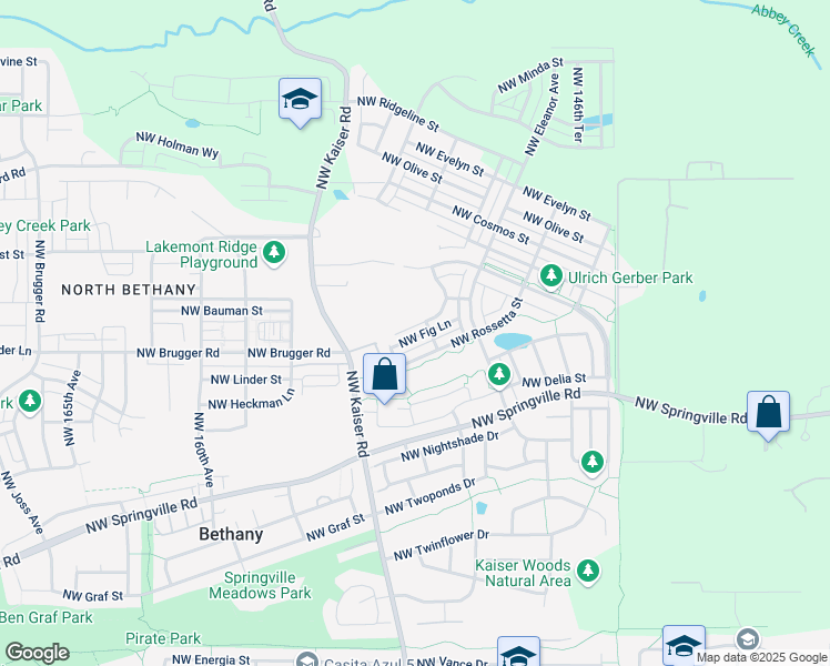 map of restaurants, bars, coffee shops, grocery stores, and more near 15192 Northwest Marianna Street in Portland