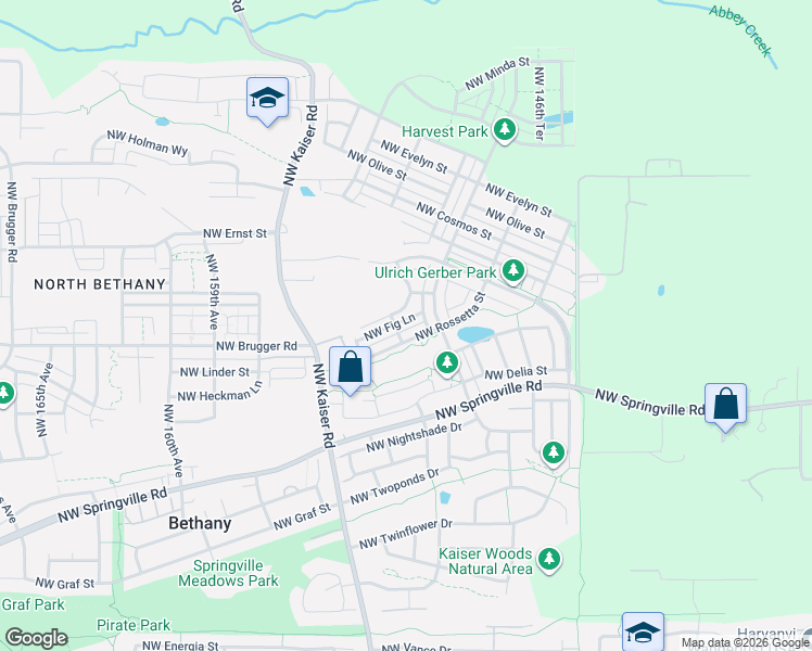 map of restaurants, bars, coffee shops, grocery stores, and more near 15192 Northwest Marianna Street in Portland