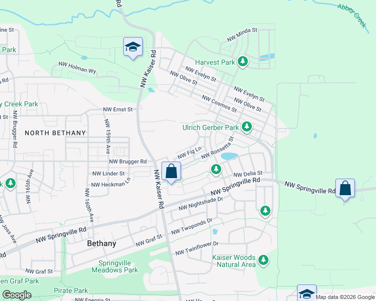 map of restaurants, bars, coffee shops, grocery stores, and more near 15192 Northwest Marianna Street in Portland