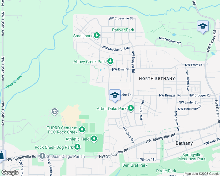 map of restaurants, bars, coffee shops, grocery stores, and more near 16917 Northwest Lynch Lane in Portland