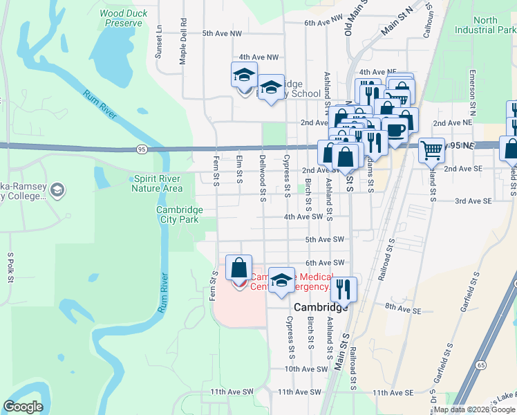 map of restaurants, bars, coffee shops, grocery stores, and more near 323 North Dellwood Street in Cambridge