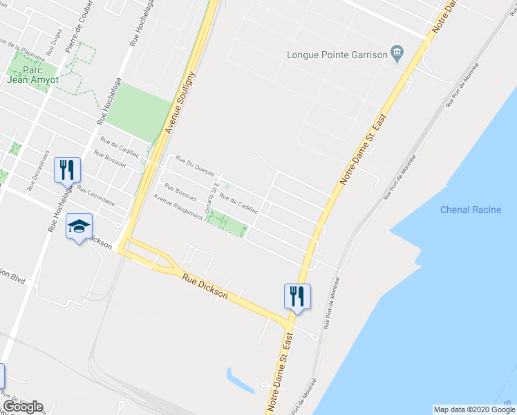 map of restaurants, bars, coffee shops, grocery stores, and more near 6011 Rue la Fontaine in Montréal