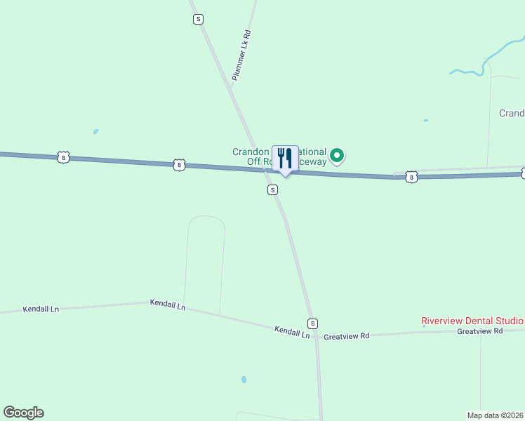 map of restaurants, bars, coffee shops, grocery stores, and more near 5473 County Road S in Crandon