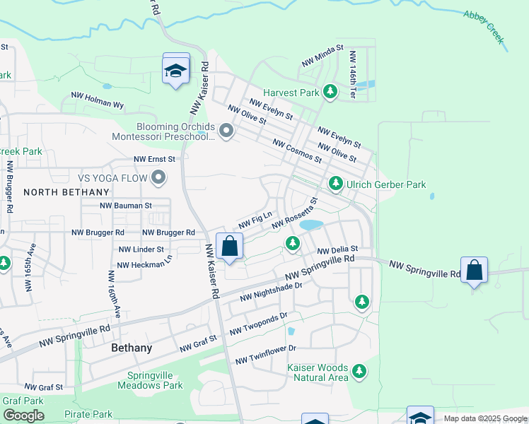 map of restaurants, bars, coffee shops, grocery stores, and more near 15192 Northwest Marianna Street in Portland