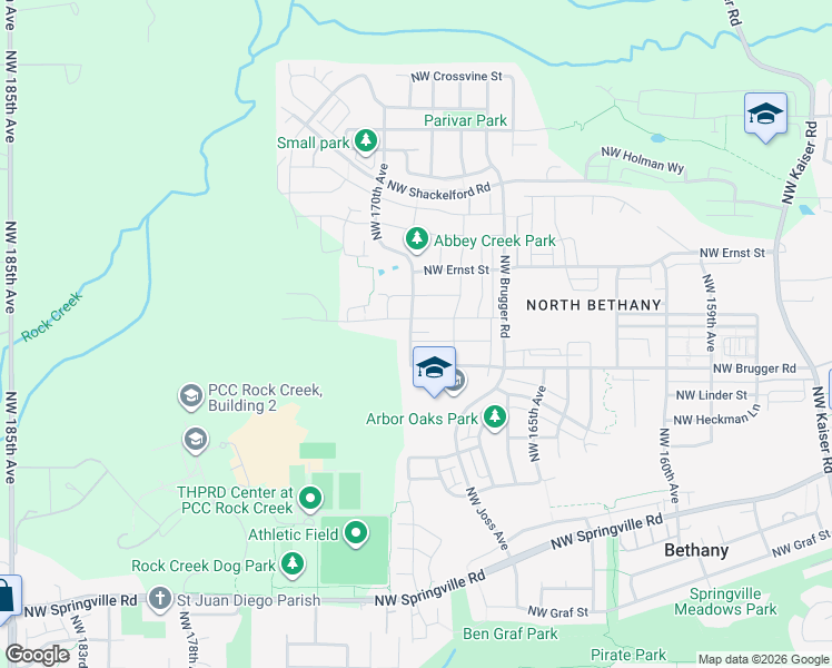 map of restaurants, bars, coffee shops, grocery stores, and more near 16917 Northwest Lynch Lane in Portland