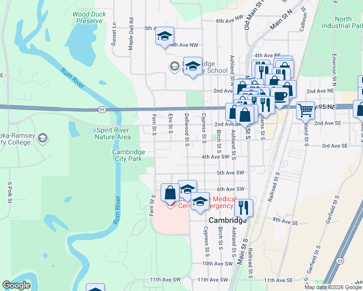 map of restaurants, bars, coffee shops, grocery stores, and more near 323 North Dellwood Street in Cambridge