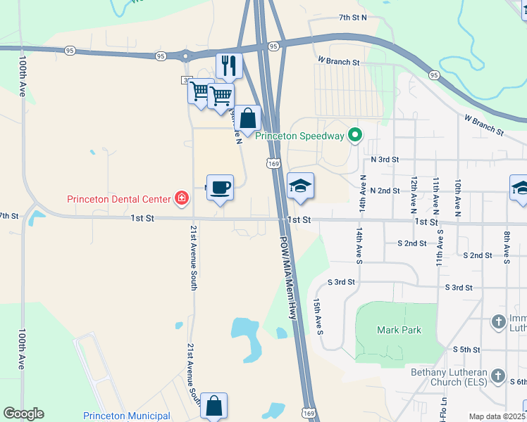 map of restaurants, bars, coffee shops, grocery stores, and more near 1626 18th Street in Princeton