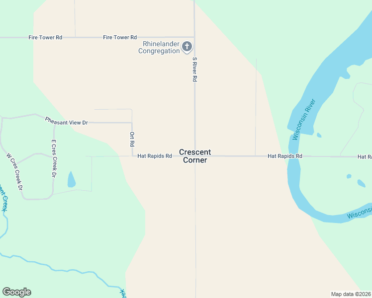 map of restaurants, bars, coffee shops, grocery stores, and more near 2207 South River Road in Rhinelander