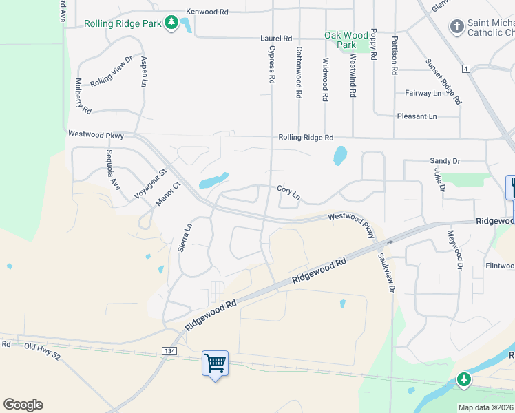 map of restaurants, bars, coffee shops, grocery stores, and more near 6355 Westwood Parkway in St. Cloud