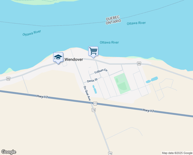 map of restaurants, bars, coffee shops, grocery stores, and more near 416 Denis Street in Wendover