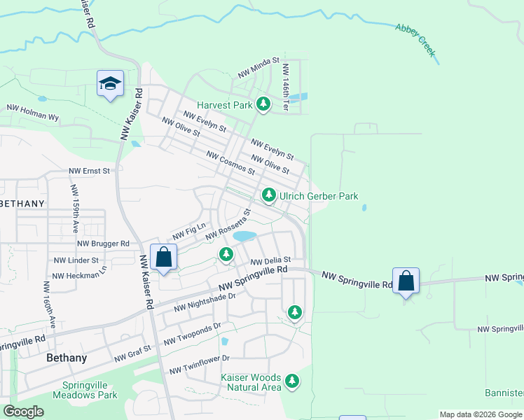 map of restaurants, bars, coffee shops, grocery stores, and more near 14760 Northwest Shackelford Road in Portland
