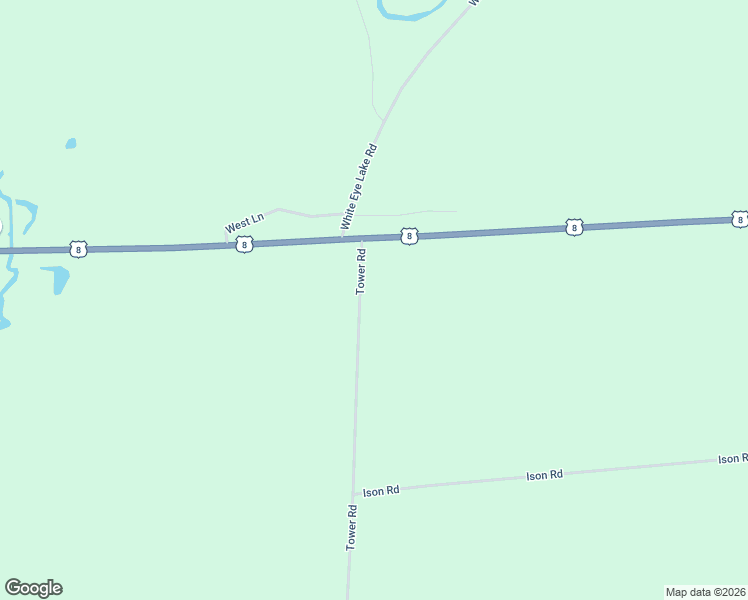 map of restaurants, bars, coffee shops, grocery stores, and more near 5300-5498 Tower Road in Crandon