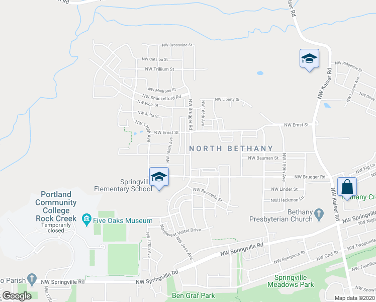 map of restaurants, bars, coffee shops, grocery stores, and more near 7156 Northwest Abigail Terrace in Portland