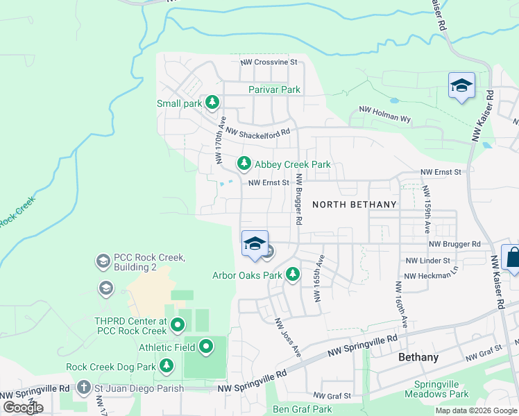 map of restaurants, bars, coffee shops, grocery stores, and more near 16958 Northwest Tristan Street in Portland
