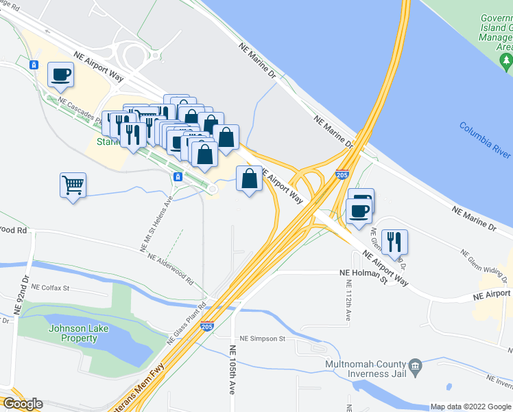 map of restaurants, bars, coffee shops, grocery stores, and more near 14 in Portland
