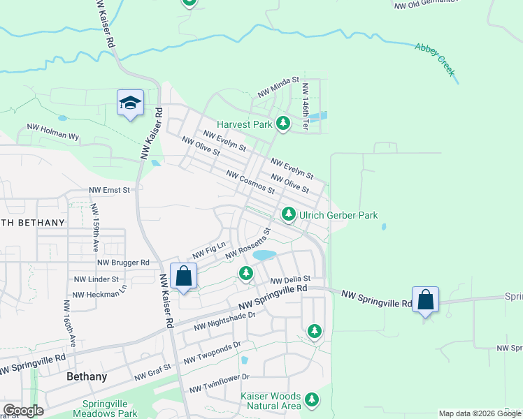 map of restaurants, bars, coffee shops, grocery stores, and more near 14919 Northwest Shackelford Road in Portland