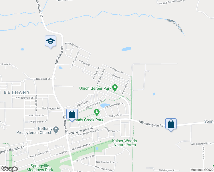 map of restaurants, bars, coffee shops, grocery stores, and more near 14923 Northwest Shackelford Road in Portland