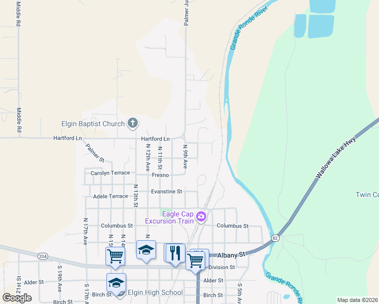 map of restaurants, bars, coffee shops, grocery stores, and more near 713 North 9th Avenue in Elgin