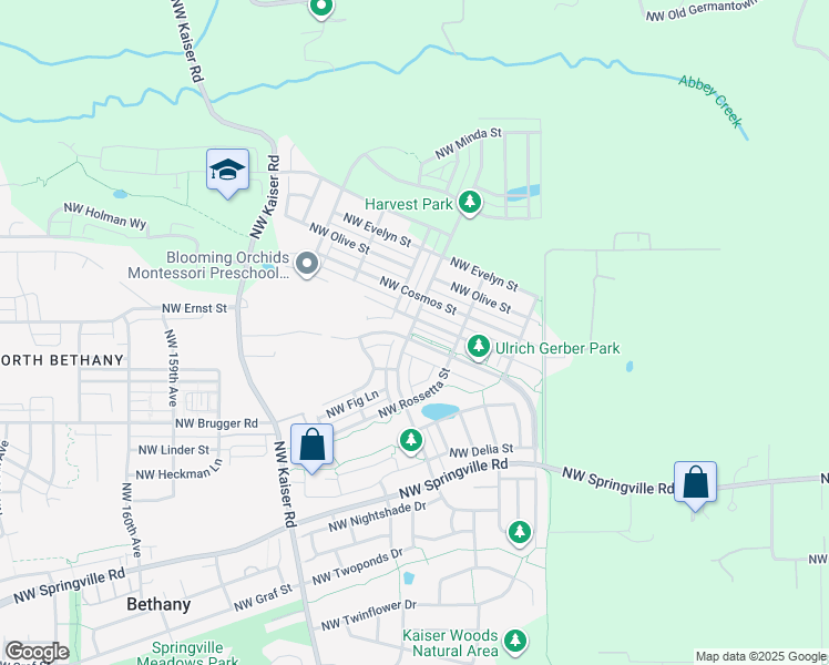 map of restaurants, bars, coffee shops, grocery stores, and more near 14979 Northwest Shackelford Road in Portland
