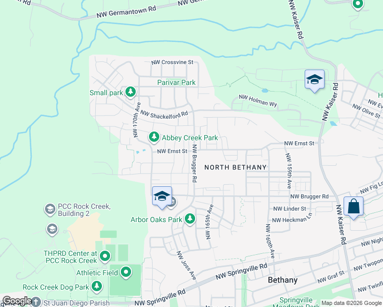 map of restaurants, bars, coffee shops, grocery stores, and more near 7156 Northwest Abigail Terrace in Portland
