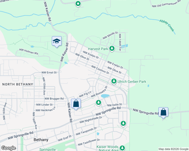 map of restaurants, bars, coffee shops, grocery stores, and more near 14979 Northwest Shackelford Road in Portland
