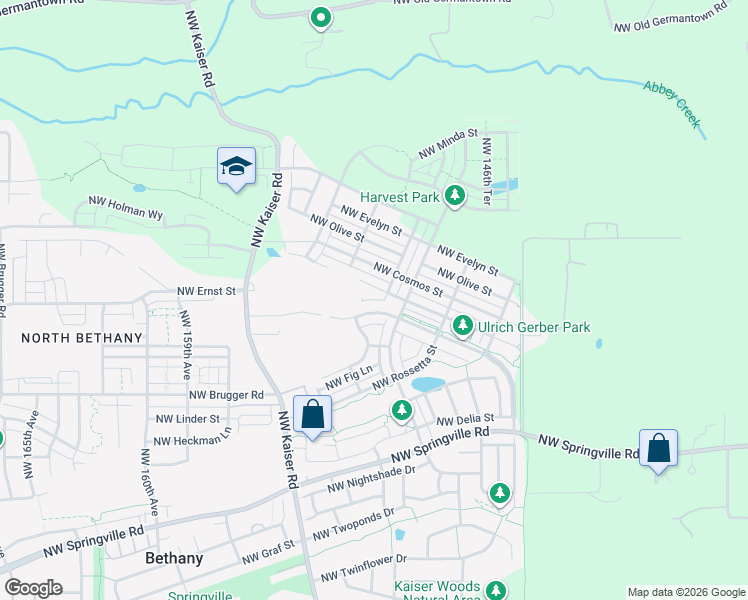 map of restaurants, bars, coffee shops, grocery stores, and more near 14979 Northwest Shackelford Road in Portland