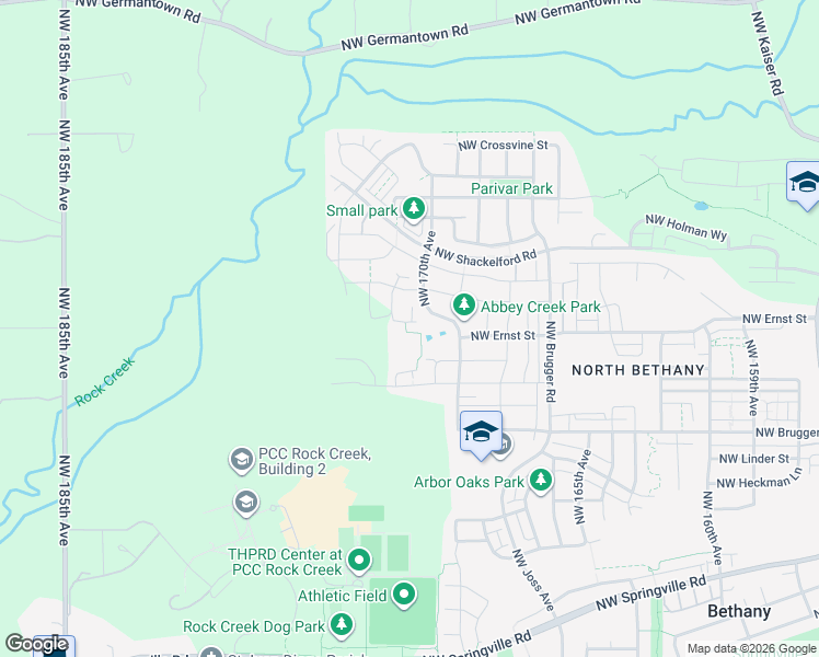 map of restaurants, bars, coffee shops, grocery stores, and more near 17237 Northwest Woodreed Court in Portland
