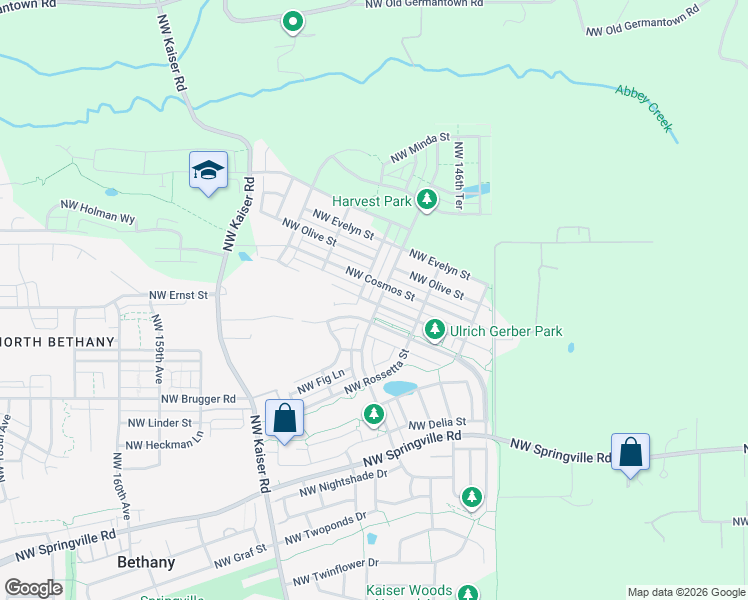 map of restaurants, bars, coffee shops, grocery stores, and more near 14979 Northwest Shackelford Road in Portland