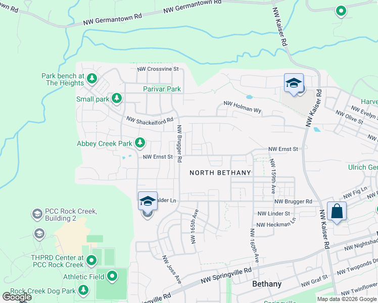 map of restaurants, bars, coffee shops, grocery stores, and more near 7156 Northwest Abigail Terrace in Portland