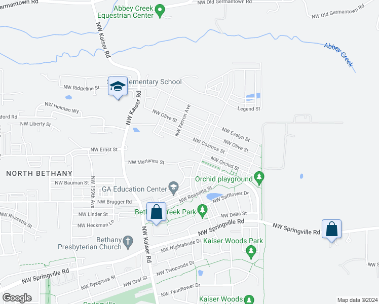 map of restaurants, bars, coffee shops, grocery stores, and more near 14979 Northwest Shackelford Road in Portland