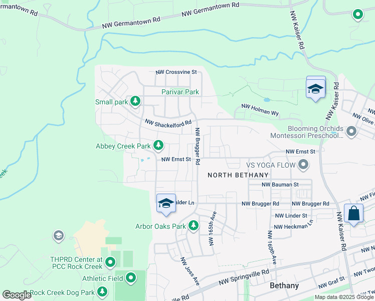 map of restaurants, bars, coffee shops, grocery stores, and more near 7232 Northwest 167th Avenue in Portland