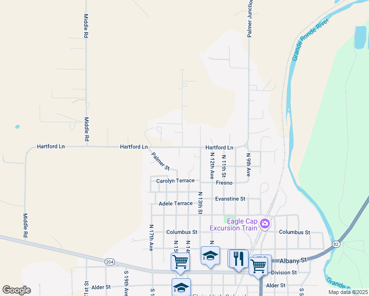 map of restaurants, bars, coffee shops, grocery stores, and more near 801 North 15th Avenue in Elgin