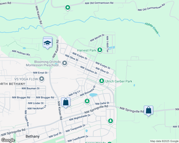 map of restaurants, bars, coffee shops, grocery stores, and more near 7497 Northwest Eleanor Avenue in Portland