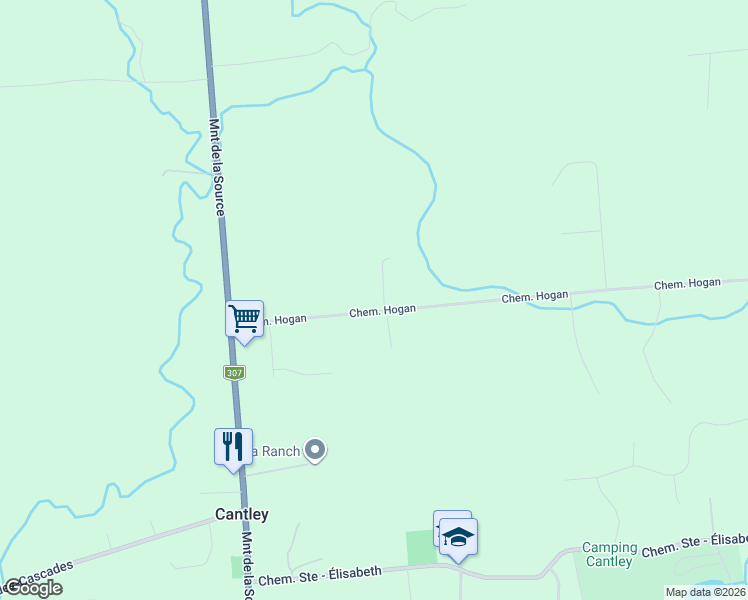 map of restaurants, bars, coffee shops, grocery stores, and more near 27 Chemin Hogan in Cantley